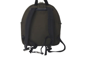 極美品 PRADA プラダ リュック バックパック TESSUTO ナイロン レザー カーキ オレンジ 1BZ058 シルバー金具 中古 60675 