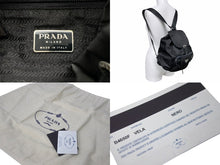 画像をギャラリービューアに読み込む, PRADA プラダ リュック ナイロン NERO ブラック トライアングルロゴ ナイロン レザー B4650F シルバー金具 美品 中古 60677 