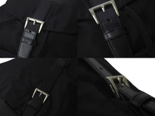 画像をギャラリービューアに読み込む, PRADA プラダ リュック ナイロン NERO ブラック トライアングルロゴ ナイロン レザー B4650F シルバー金具 美品 中古 60677 