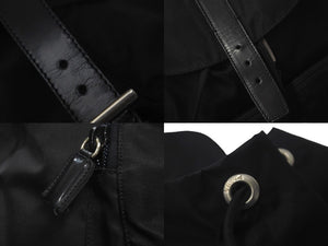 PRADA プラダ リュック ナイロン NERO ブラック トライアングルロゴ ナイロン レザー B4650F シルバー金具 美品 中古 60677 