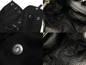 PRADA プラダ リュック ナイロン NERO ブラック トライアングルロゴ ナイロン レザー B4650F シルバー金具 美品 中古 60677 