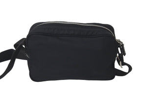 PRADA プラダショルダーバッグ トライアングルロゴ NERO ブラックナイロン BT0167 シルバー金具 中古良品 60680 