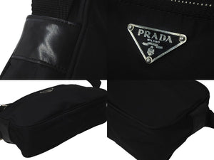 PRADA プラダショルダーバッグ トライアングルロゴ NERO ブラックナイロン BT0167 シルバー金具 中古良品 60680 