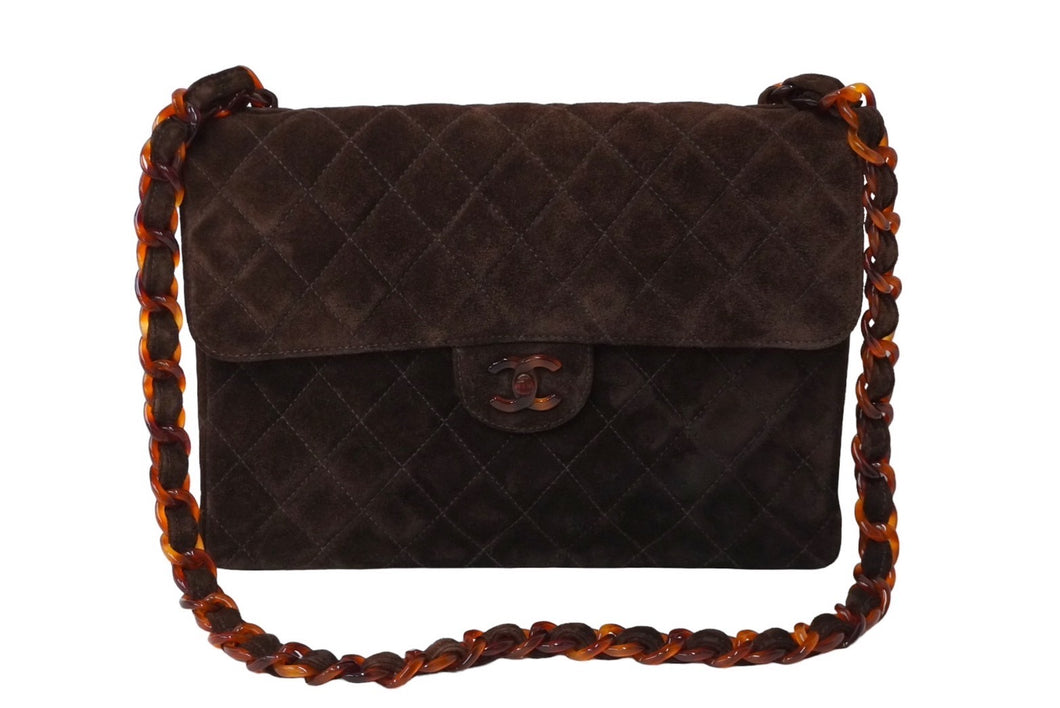 CHANEL シャネル ショルダーバック マトラッセ30 スウェード チェーンショルダーバッグ ブラウン 5番台 良品 中古 60682