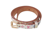 Load image into Gallery viewer, LOUIS VUITTON ルイ ヴィトン ベルト バックル サンチュール キャレ モノグラム M9272U ホワイト マルチカラー 80 美品 中古 60685