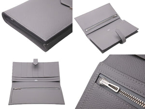 新品同様 HERMES エルメス 長財布 べアンスフレ A刻印 ヴォーエプソン グリムエット シルバー金具 中古 60688