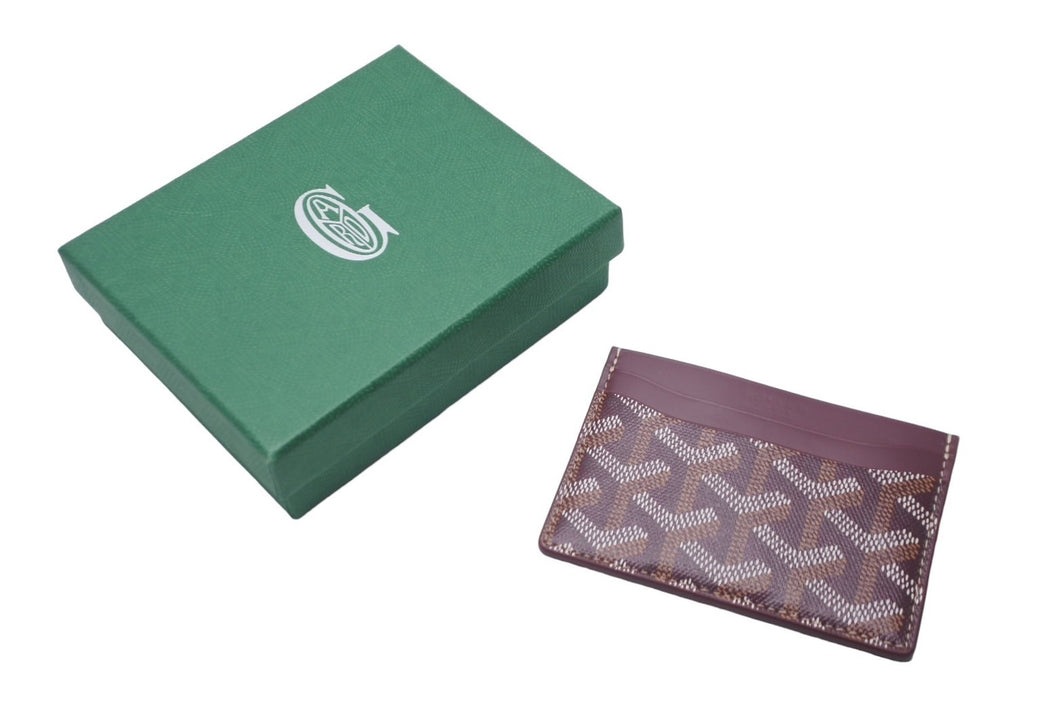 新品未使用品 GOYARD ゴヤール カードケース サンシュルピス カードケース ヘリンボーン柄 バーガンディ 中古 60699
