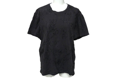 LANVIN ランバン 半袖Ｔシャツ 総柄プリント 靴柄 コットン グレー スリット入り M20TS4B008 良品 中古 60706
