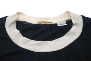 JOHN GALLIANO ジョンガリアーノ 半袖Ｔシャツ プリント ネイビー コットン ポリウレタン サイズS AUIU717S 美品 中古 60725