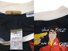 Load image into Gallery viewer, JOHN GALLIANO ジョンガリアーノ 半袖Ｔシャツ プリント ネイビー コットン ポリウレタン サイズS AUIU717S 美品 中古 60725