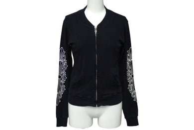 CHROME HEARTS クロムハーツ ダガージップアップ カットソー フローラルプリント ネイビー コットン サイズS 美品 中古 60743