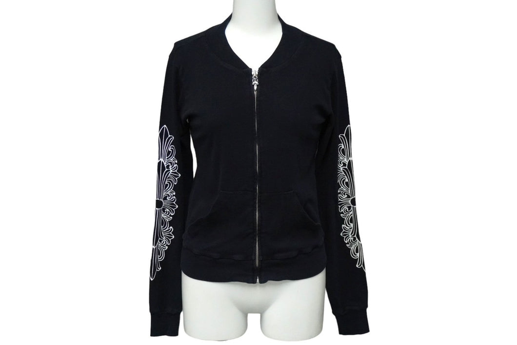 CHROME HEARTS クロムハーツ ダガージップアップ カットソー フローラルプリント ネイビー コットン サイズS 美品 中古 60743