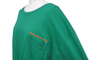 極美品 CHROME HEARTS クロムハーツ オレンジホースシューロングスリーブＴシャツ レーベル ロゴ コットン グリーン XXL 中古 60754