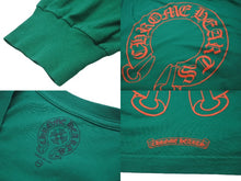 Load image into Gallery viewer, 極美品 CHROME HEARTS クロムハーツ オレンジホースシューロングスリーブＴシャツ レーベル ロゴ コットン グリーン XXL 中古 60754