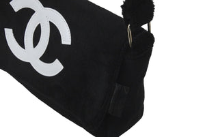 極美品 CHANEL シャネル ショルダーバッグ ココマーク パイル ブラック シルバー金具 中古 60760