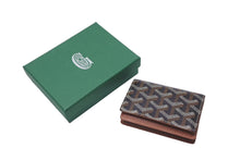 Load image into Gallery viewer, GOYARD ゴヤール マルゼルブ カードケース ヘリンボーン柄 ゴヤールディンキャンバス ヴォーゼルカーフスキン 美品 中古 60765