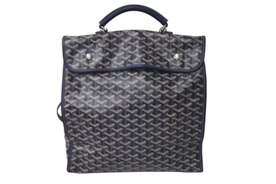 極美品 GOYARD ゴヤール バックパック リュック サン レジェ ヘリンボーン柄 ネイビー 中古 60767