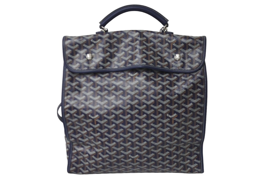 極美品 GOYARD ゴヤール バックパック リュック サン レジェ ヘリンボーン柄 ネイビー 中古 60767