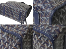 Load image into Gallery viewer, 極美品 GOYARD ゴヤール バックパック リュック サン レジェ ヘリンボーン柄 ネイビー 中古 60767