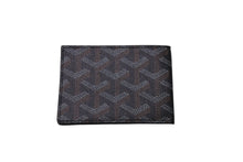 Load image into Gallery viewer, 新品同様品 GOYARD ゴヤール 二つ折りカードケース ヴィクトワール ヘリンボーン柄 ブラック ブラウン 中古 60768
