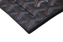 Load image into Gallery viewer, 新品同様品 GOYARD ゴヤール 二つ折りカードケース ヴィクトワール ヘリンボーン柄 ブラック ブラウン 中古 60768