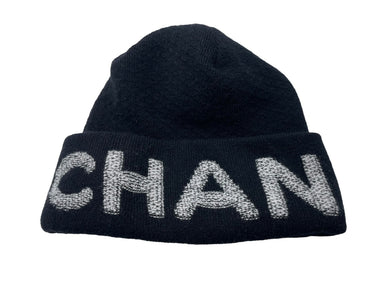 CHANEL シャネル ニットキャップ ニット帽 ココマーク 21AW ウール カシミヤ ブラック21AW 美品 中古 60781