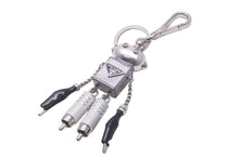 画像をギャラリービューアに読み込む, 同じく PRADA プラダ キーホルダー キーチャーム サフィアーノレザー ロボットキーリング トリック シルバー 1TR101 中古 60784 