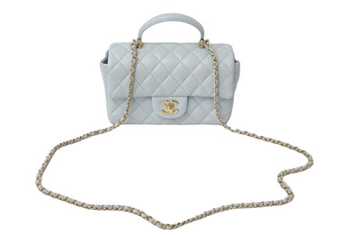 CHANEL シャネル ショルダーバッグ マトラッセ トップハンドル ミニフラップバッグ AS2431 ゴールド金具 美品 中古 60805