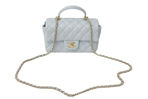 CHANEL シャネル ショルダーバッグ マトラッセ トップハンドル ミニフラップバッグ AS2431 ゴールド金具 美品 中古 60805