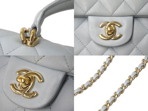 CHANEL シャネル ショルダーバッグ マトラッセ トップハンドル ミニフラップバッグ AS2431 ゴールド金具 美品 中古 60805