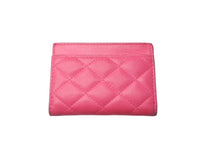 Load image into Gallery viewer, CHANEL シャネル マトラッセ カードケース 二つ折り 21番台 ラムスキン ピンク ゴールド金具 美品 中古 60808