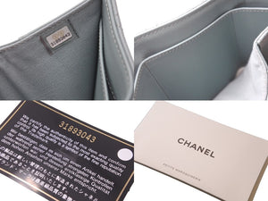 極美品 CHANEL シャネル クラシック スモール フラップ ウォレット マトラッセ 31番台 キャビアスキン グリーン ゴールド金具 中古 60809
