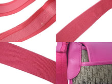 Load image into Gallery viewer, Christian Dior クリスチャンディオール ショルダーバッグ トロッター柄 キャンバス レザー ピンク ブラウン 美品 中古 60817
