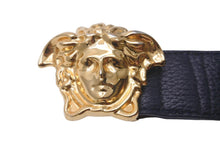 Load image into Gallery viewer, VERSACE ヴェルサーチ ベルト バックル メドゥーサ グレインカーフレザー DCU4140.DGOV2 ブラック イタリア製 美品 中古 60825