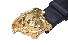 Load image into Gallery viewer, VERSACE ヴェルサーチ ベルト バックル メドゥーサ グレインカーフレザー DCU4140.DGOV2 ブラック イタリア製 美品 中古 60825