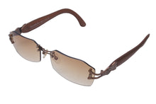 Load image into Gallery viewer, CHANEL シャネル サングラス ココマーク レザー スワロフスキー ブラウン サイズ58□17-132 C2231 美品 中古 60827