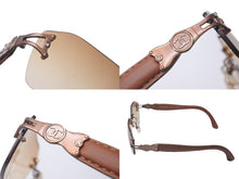 Load image into Gallery viewer, CHANEL シャネル サングラス ココマーク レザー スワロフスキー ブラウン サイズ58□17-132 C2231 美品 中古 60827