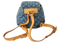 画像をギャラリービューアに読み込む, 極美品 希少 LOUIS VUITTON ルイヴィトン ミニリュック サックアドPM モノグラムデニム M95057 インディゴ ゴールド金具 中古 60828
