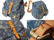 画像をギャラリービューアに読み込む, 極美品 希少 LOUIS VUITTON ルイヴィトン ミニリュック サックアドPM モノグラムデニム M95057 インディゴ ゴールド金具 中古 60828