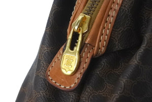 CELINE セリーヌ ポーチ クラッチバッグ セカンドバッグ マカダム柄 PVC レザー ブラウン 美品 中古 60833