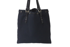 YVES SAINT LAURENT イヴ サンローラン トートバッグ リヴゴーシュ カハラ レザー キャンバス ブラック 121631 美品 中古 60836 