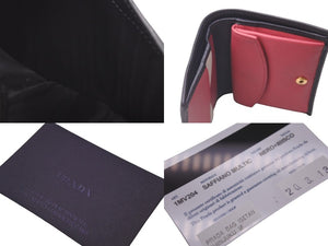 PRADA プラダ 二つ折り財布 SAFFIANO MULTIC ウォレット 1MV204 カーフスキン ブラック ピンク ゴールド金具 良品 中古 60844