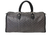 画像をギャラリービューアに読み込む, 極美品 GOYARD ゴヤール クロワジュール50 ボストンバッグ ヘリンボーン PVC コーティングキャンバス ブラック 中古 60850