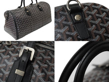 画像をギャラリービューアに読み込む, 極美品 GOYARD ゴヤール クロワジュール50 ボストンバッグ ヘリンボーン PVC コーティングキャンバス ブラック 中古 60850