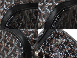 極美品 GOYARD ゴヤール クロワジュール50 ボストンバッグ ヘリンボーン PVC コーティングキャンバス ブラック 中古 60850