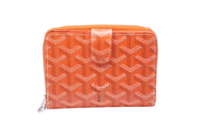 画像をギャラリービューアに読み込む, GOYARD ゴヤール チュイルリー 二つ折り財布 オレンジ PVC レザー ラウンドジップ ヘリンボーン柄 ウォレット 美品 中古 60864