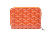 画像をギャラリービューアに読み込む, GOYARD ゴヤール チュイルリー 二つ折り財布 オレンジ PVC レザー ラウンドジップ ヘリンボーン柄 ウォレット 美品 中古 60864