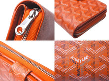 画像をギャラリービューアに読み込む, GOYARD ゴヤール チュイルリー 二つ折り財布 オレンジ PVC レザー ラウンドジップ ヘリンボーン柄 ウォレット 美品 中古 60864