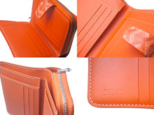 画像をギャラリービューアに読み込む, GOYARD ゴヤール チュイルリー 二つ折り財布 オレンジ PVC レザー ラウンドジップ ヘリンボーン柄 ウォレット 美品 中古 60864