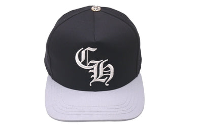極美品 CHROME HEARTS クロムハーツ ベースボールキャップ 5パネル CHキャップ ブラック グレー シルバー925 フリー 中古 60865
